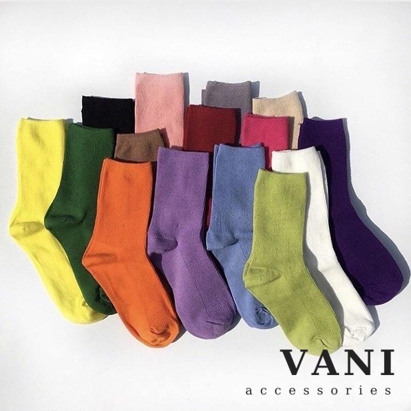 Tất Cổ Cao Gân Tăm Cơ Bản Nhiều Màu (dài - tất nhún) - TAT00001