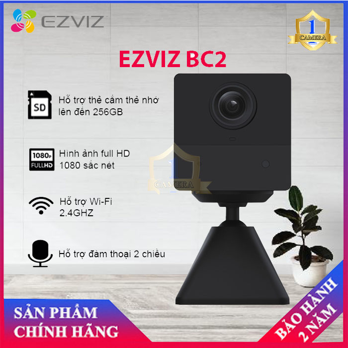 Camera wifi bc2 dùng pin không dây mini của ezviz. - camera số 1