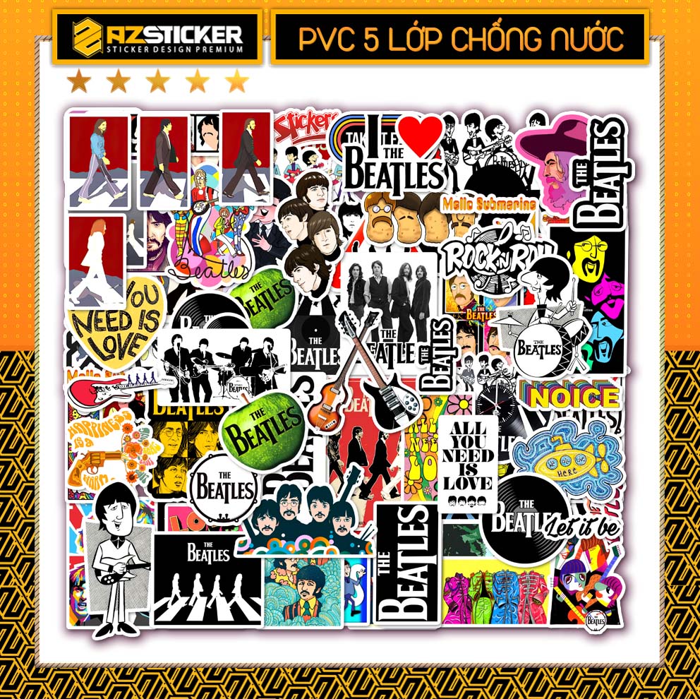 Set sticker the beatles | sticker dán nón bảo hiểm, sticker dán xe máy , sticker dán xe điện, sticker dán điện thoại