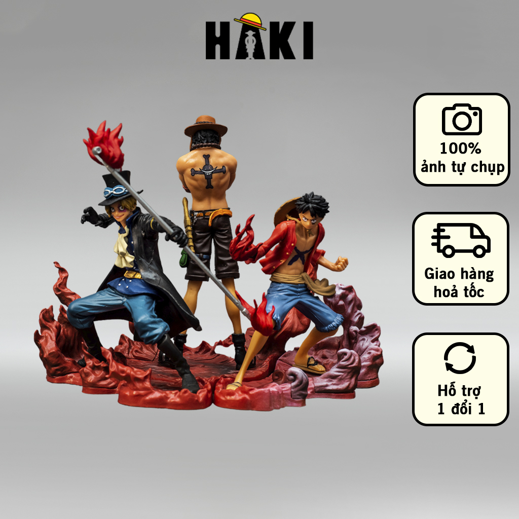 Mô hình one piece bộ 3 nhân vật luffy - ace - sabo - mô hình trang trí one piece bão store