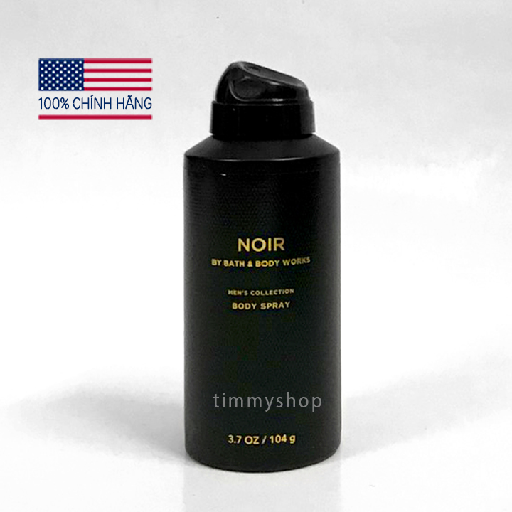 Xịt Thơm Body Mist cho Nam giới Noir - Khử mùi làm thơm cơ thể (khí nén) – Bath & Body Works 104g - Chính Hãng Mỹ