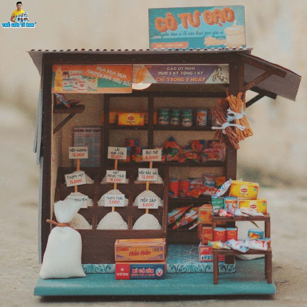 [HCM]MÔ HÌNH TỰ LẮP RÁP DIY SÀI GÒN XƯA VÀ NAY - TIỆM GẠO TÍ HON - AD06