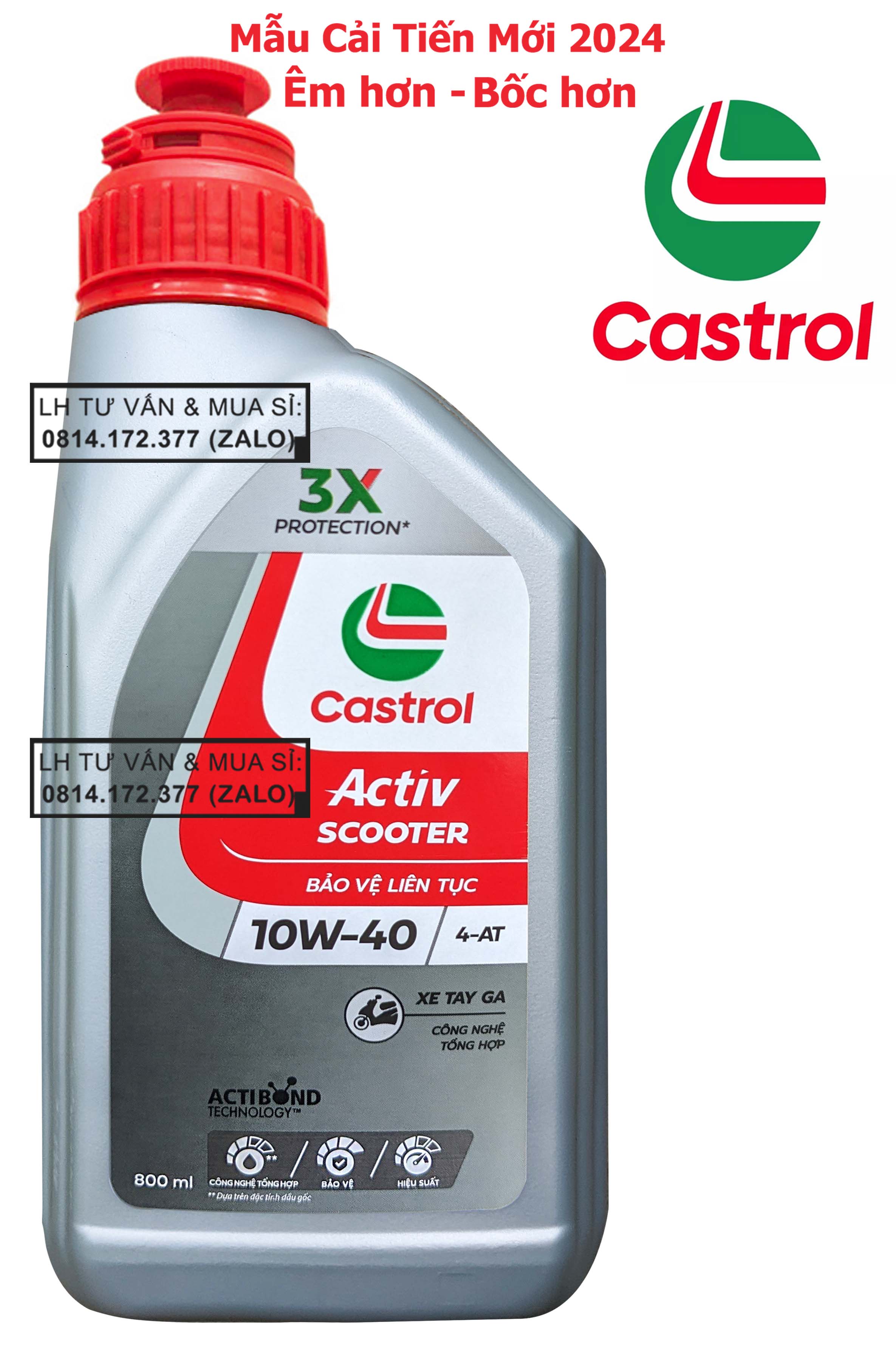 (Giá KM) Dầu Nhớt Mát Máy Tay Ga Castrol Activ Scooter 10W40 800ml ( 0.8L) - Shopnhottot