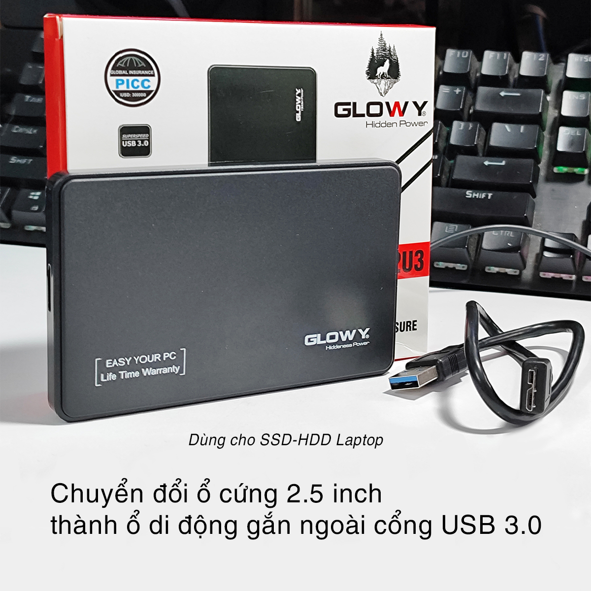 Hộp ổ cứng 2.5inch chuyển đổi ổ gắn trong thành bộ nhớ di dộng gắn ngoài, Box SSD, HDD laptop ra cổng USB 3.0