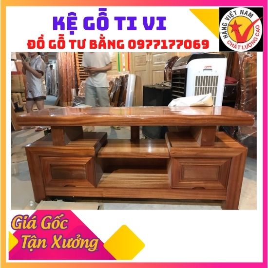 Kệ ti vi gỗ xoan đào dành cho phòng khách kt 40 x60 x1m20 ,nội thất sang trọng