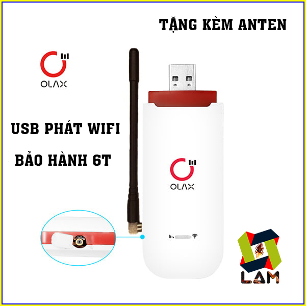 Bộ Phát Wifi USB Sim 4G Olax U90 Nhỏ Gọn - Tốc độ 150Mbps, Kết Nối 10 Thiết Bị - Tặng Kèm Anten - Bảo Hành 6 Tháng 1 Đổi 1