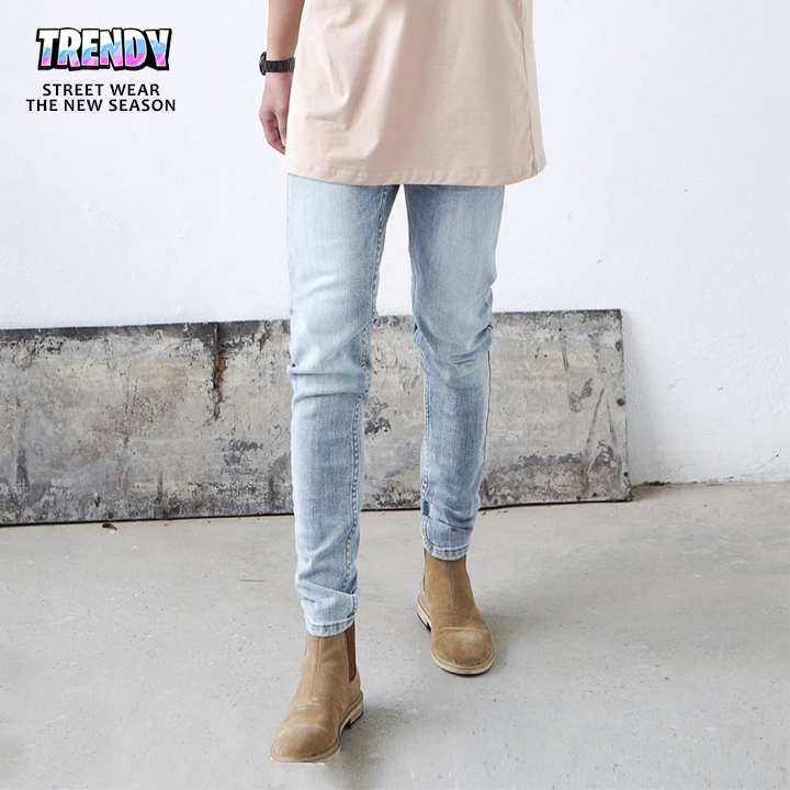 Quần jean nam xanh nhạt ✅ quần jean xanh nam ✅ dáng slimfit trendy