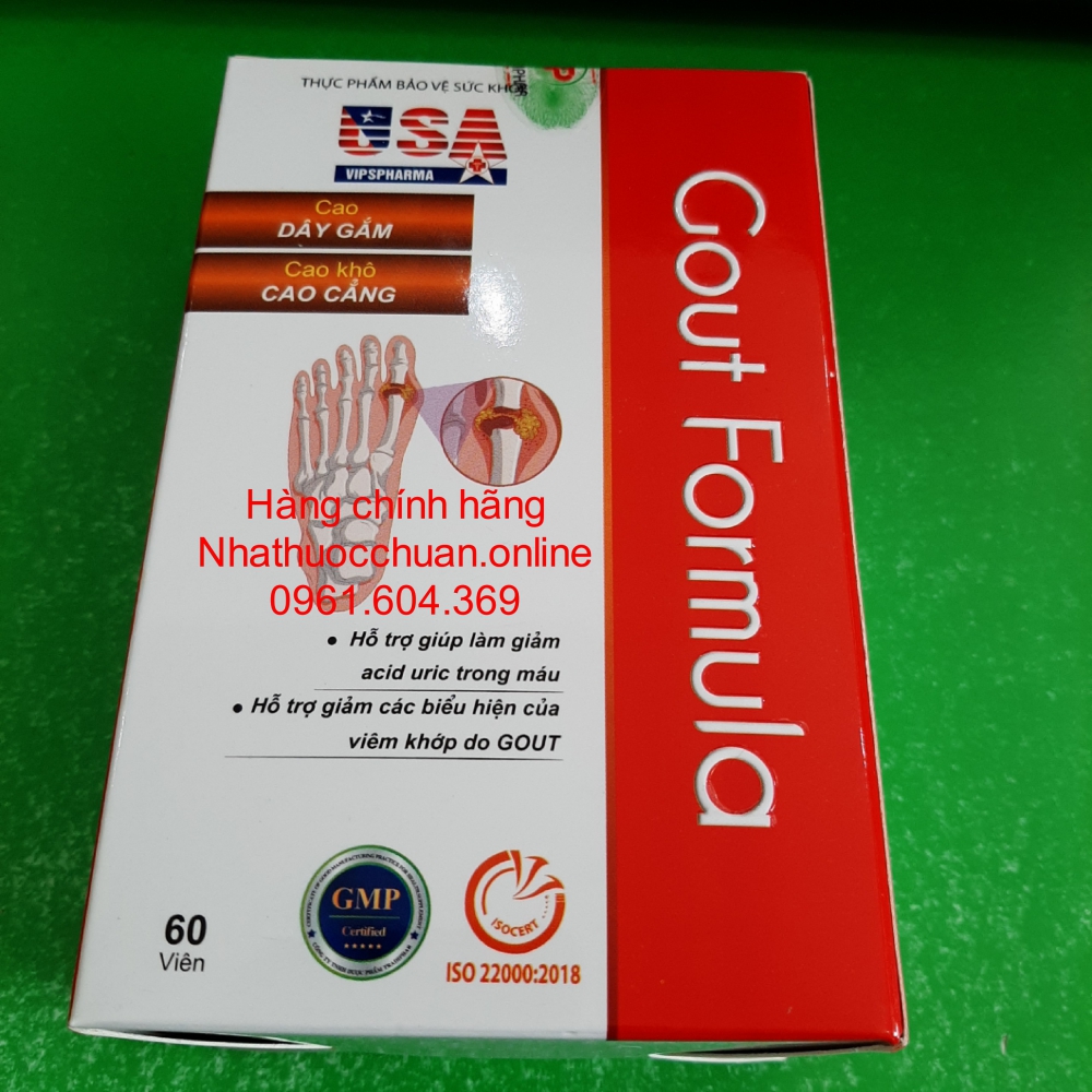 Viên Gout Formula - Giúp làm giảm acid uric, giảm viêm khớp do Gout ( Hộp 60 viên)