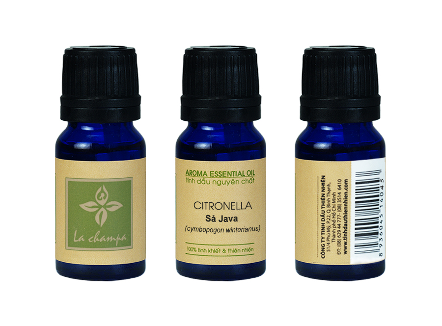 [HCM]TINH DẦU SẢ JAVA NGUYÊN CHẤT LA CHAMPA (LỌ 10ML) CITRONELLA OIL