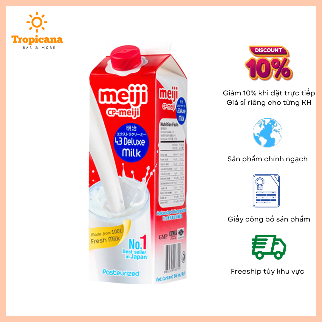Sữa Thanh Trùng cao cấp Meiji Milk Premium 4.3% - Hộp 946ml