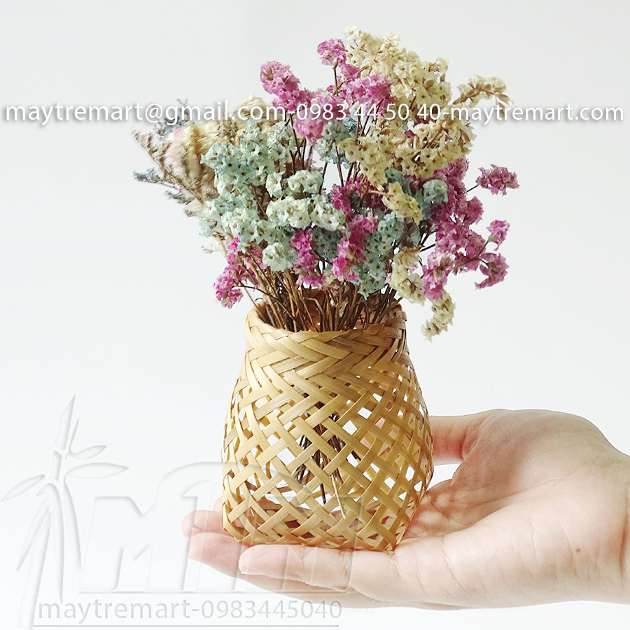 Giỏ tre, giỏ đìa tre nhí trồng cây kiểng mini / Phụ kiện trang trí