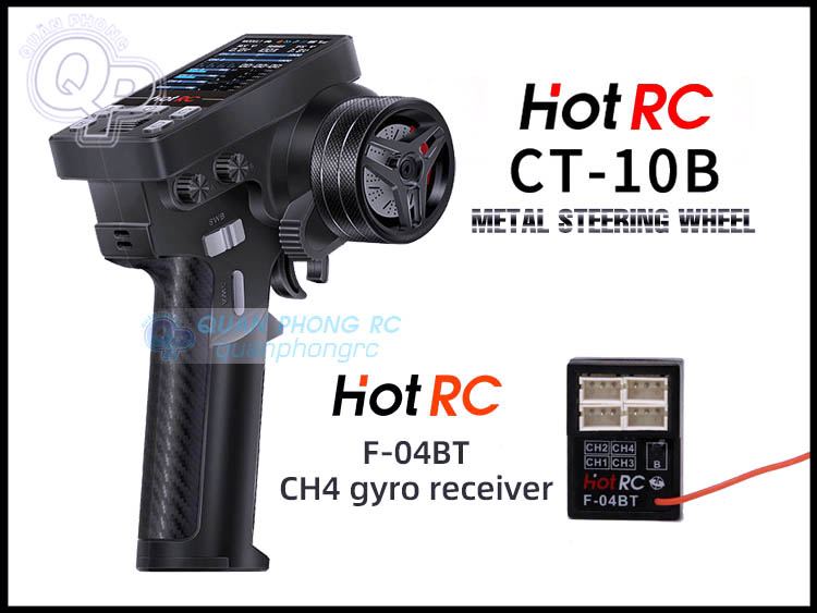 Hotrc Ct-10B 10Ch 2.4g Rc Metal Steering Wheel + Rx F-08At/Rx F-04Bt