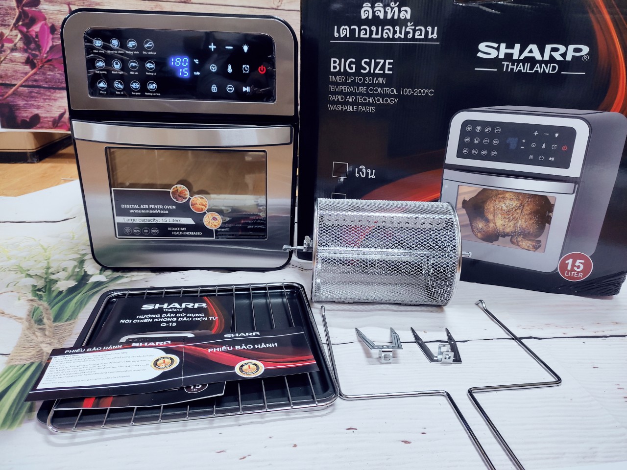 Nồi Chiên Không Dầu Kiêm Lò Nướng Đa Năng Sharp KS 23 23L Bảo Hành