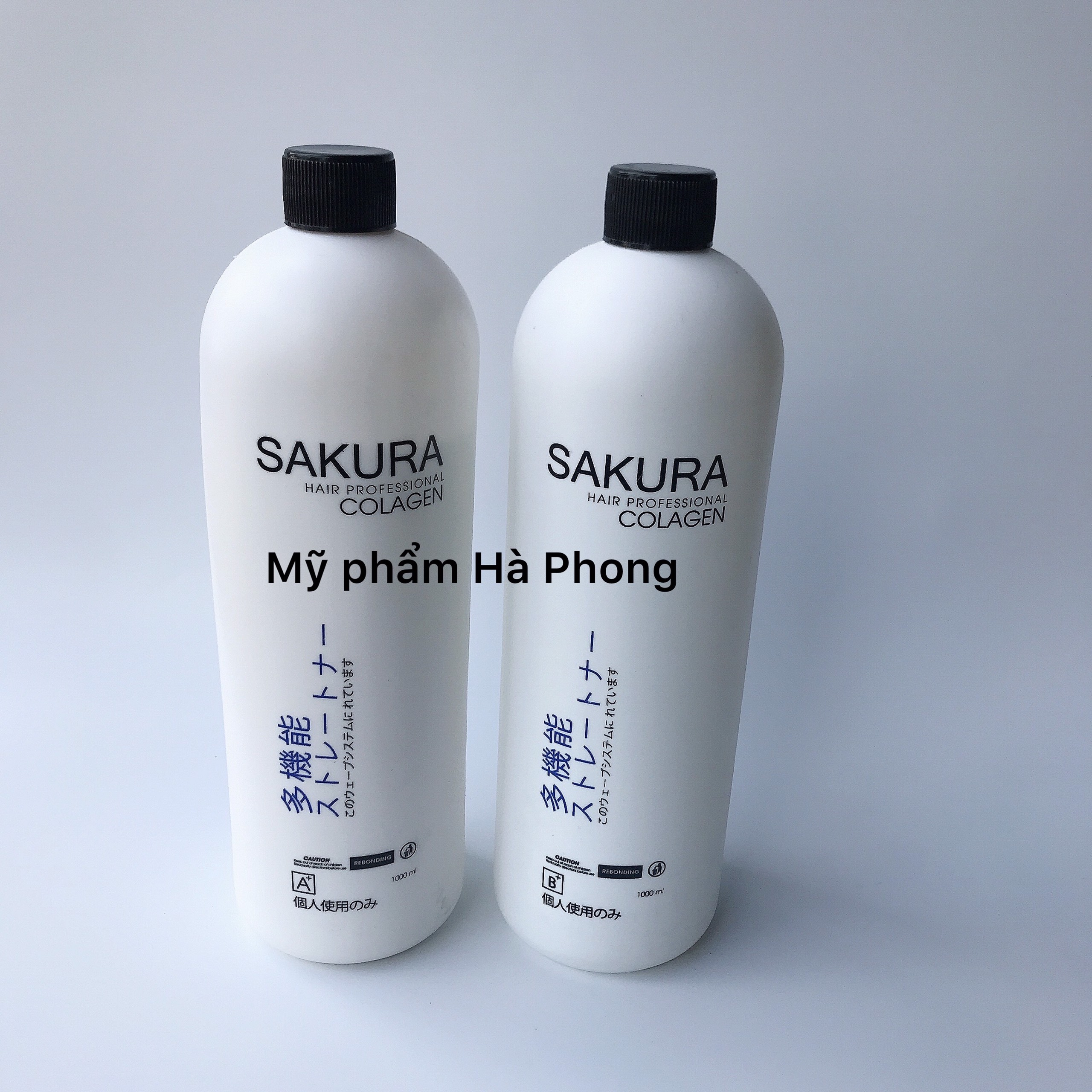Thuốc uốn ép tóc SAKURA COLLAGEN uốn ép tóc tơ tằm mềm hóa truyền thống, uốn ép dùng chung số 1 Cặp 1000ml