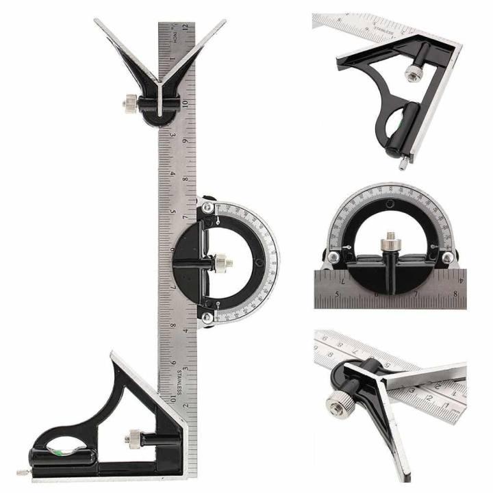Thước đo góc vuông đa năng đo góc 45 độ đo góc nghiêng định tâm - Thép dầy không rỉ -Bảo hành 24 tháng - ê tô ke vuông đa năng
