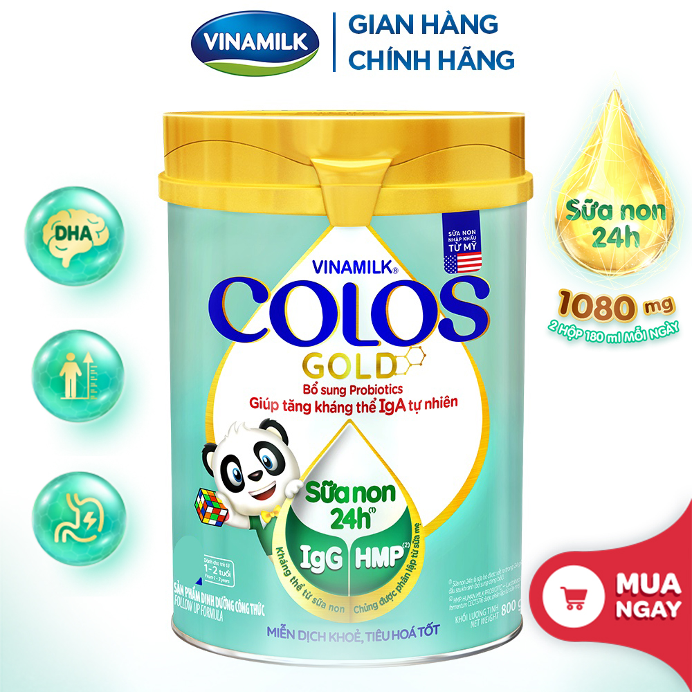 Sữa bột Colos Gold số 1 - Sữa non Vinamilk cho Miễn dịch khỏe, con lớn nhanh.