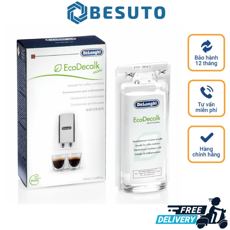 Dung dịch vệ sinh các loại máy pha cà phê, delonghi ecodecalk, nước rửa vệ sinh máy pha cafe, phụ kiện máy pha cà phê delonghi