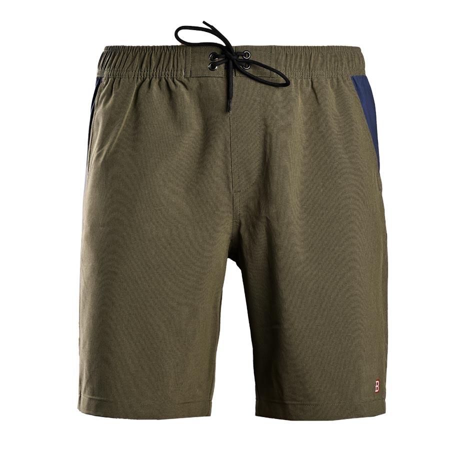 Quần short thể thao nam quần đùi thun nam polyester cao cấp Breli - BQS9010-1M-GMO (Xanh rêu)