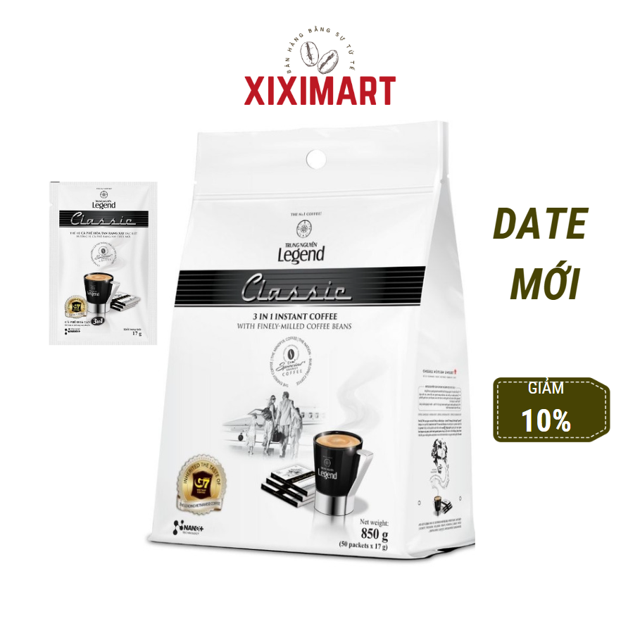 Cà phê Classic 50 gói Cà phê sữa Trung Nguyên Legend bịch 850g