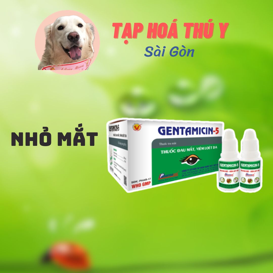 nhỏ mắt GENTAMICIN 5 giúp giảm đau mắt, đỏ mắt, viêm mắt cho chó mèo [10ml ]
