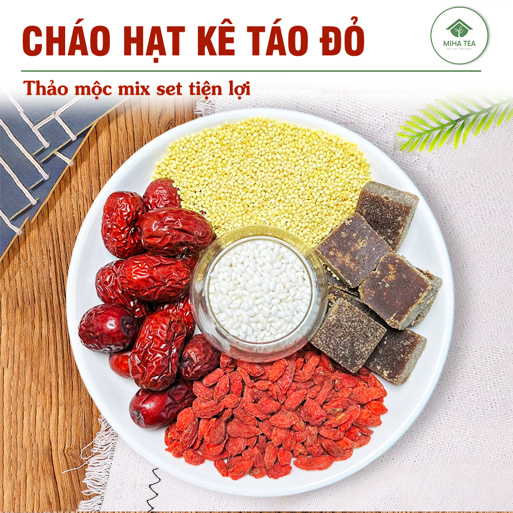 Cháo hạt kê táo đỏ bổ tỳ dưỡng vị, set nguyên liệu nấu cháo hạt kê, tốt cho tiêu hoá, dưỡng nhan
