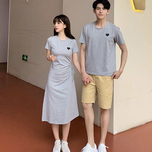 Đầm thun đôi phối dây rút eo