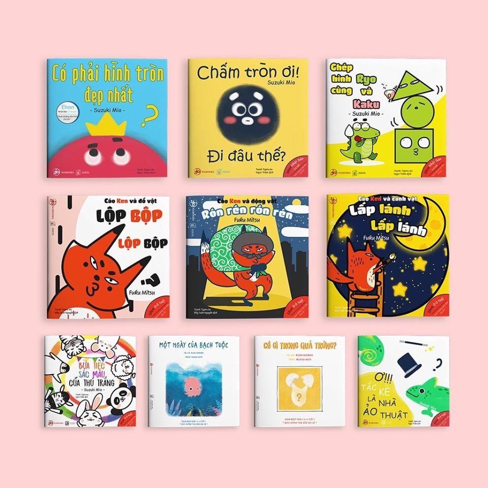 Sách ehon - combo 10 cuốn màu sắc, âm thanh, hình khối - ehon nhật bản cho bé 0-6