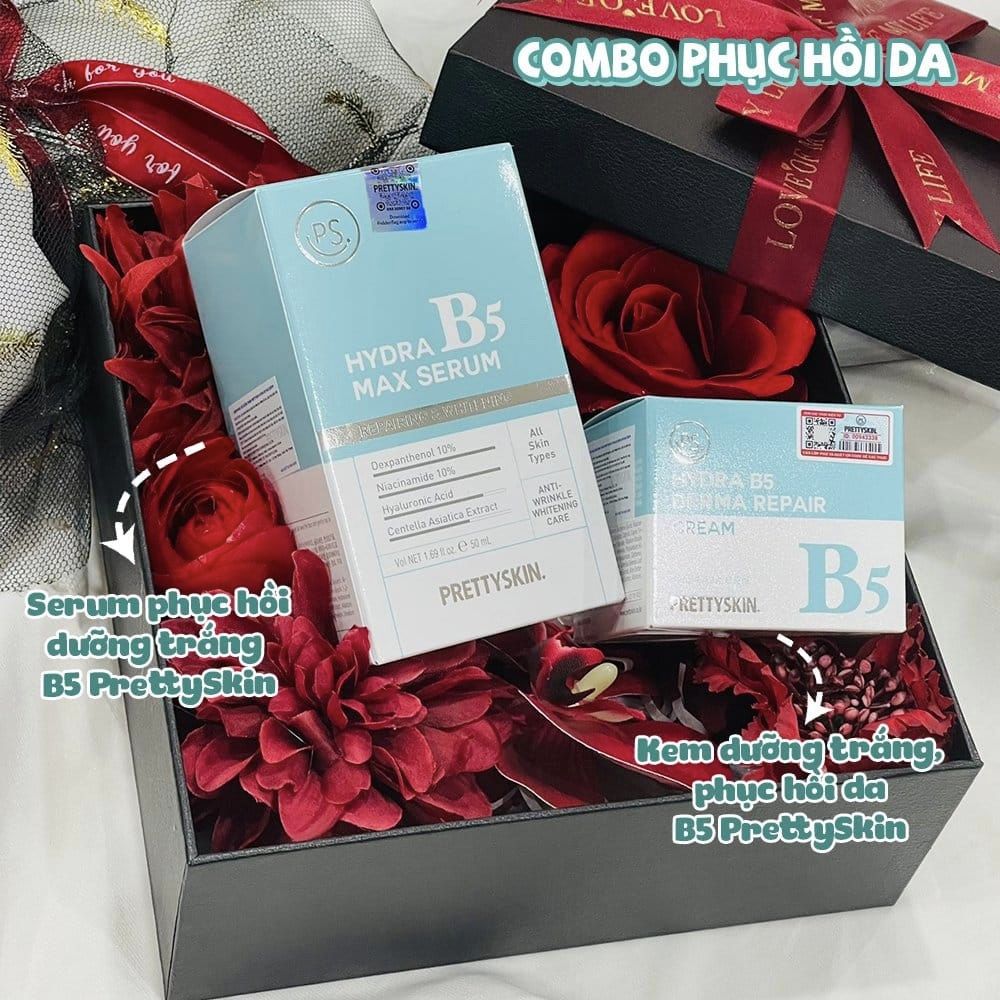 Combo Serum và Kem Dưỡng Phục Hồi Trắng Da B5 Pretty Skin Hydra