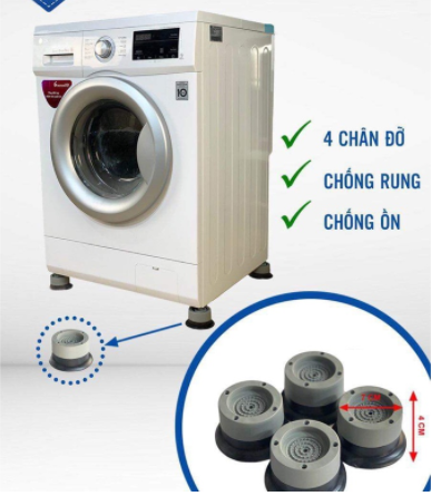 [HÀNG LOẠI 1] CHân đế kê máy giặt tủ lạnh, Bộ 4 chân chống rung đa năng loại đế cao su mềm
