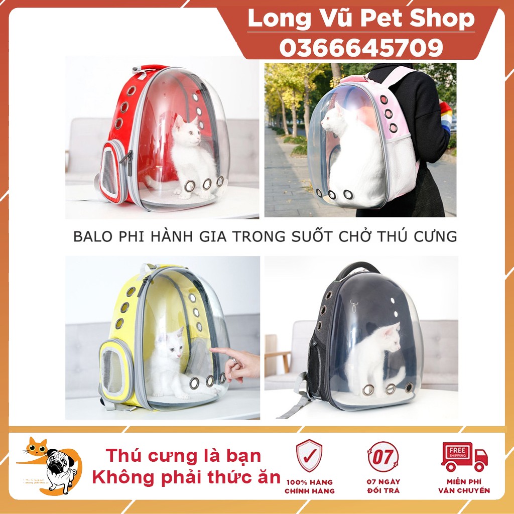 Balo phi hành gia trong suốt vận chuyển thú cưng chó mèo