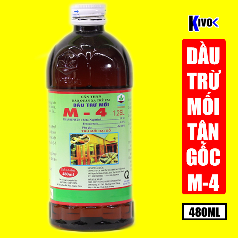 Dầu Diệt Côn Trùng Mối Tận Gốc Chai Lớn Vipesco M-4 480ml - Thuốc Diệt Mối, Kiến, Gián, Dầu Trừ Mối - Kivovi
