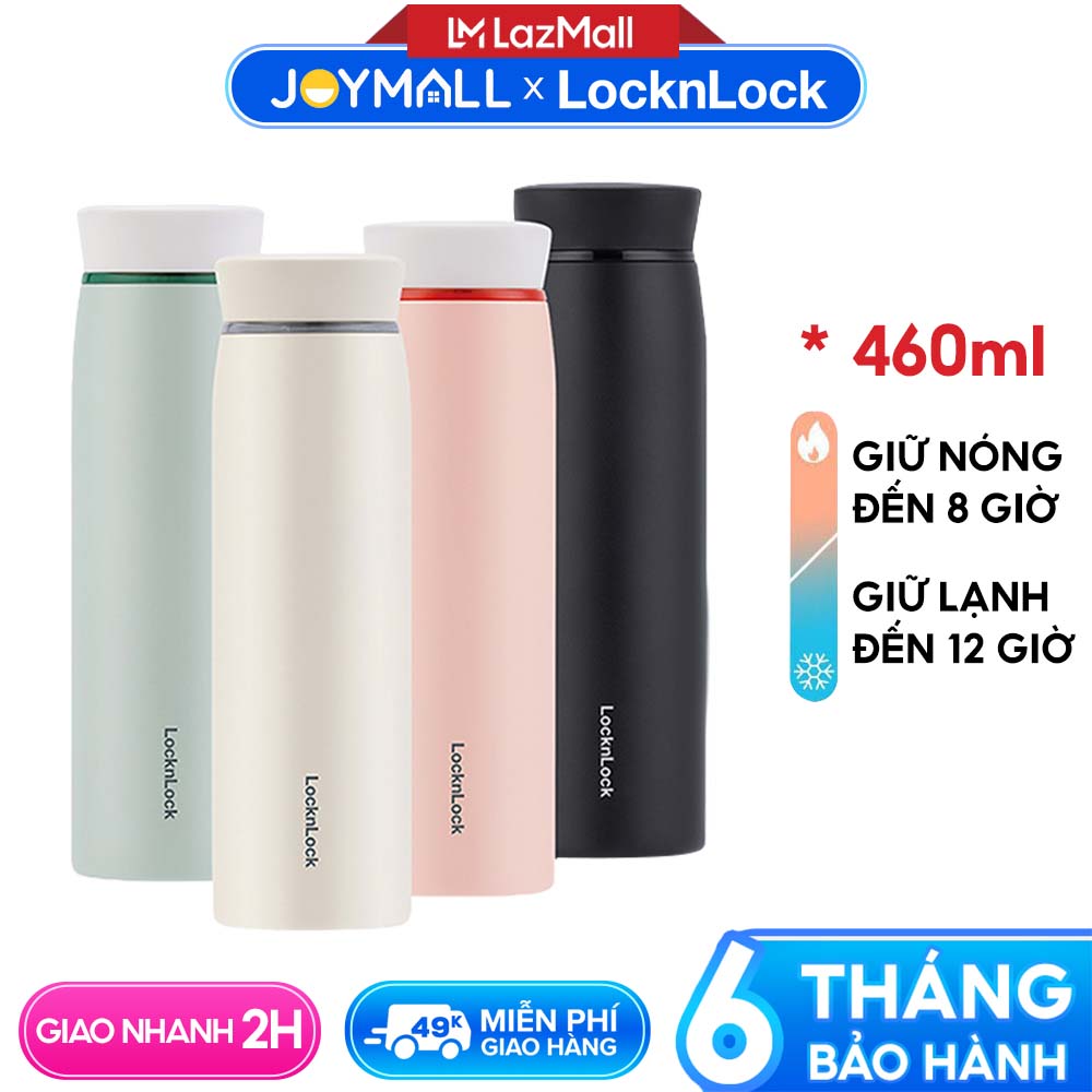 Bình giữ nhiệt LocknLock 460ml Feather Light Ring LHC4244 - Hàng chính hãng, có lưới lọc trà, chất l