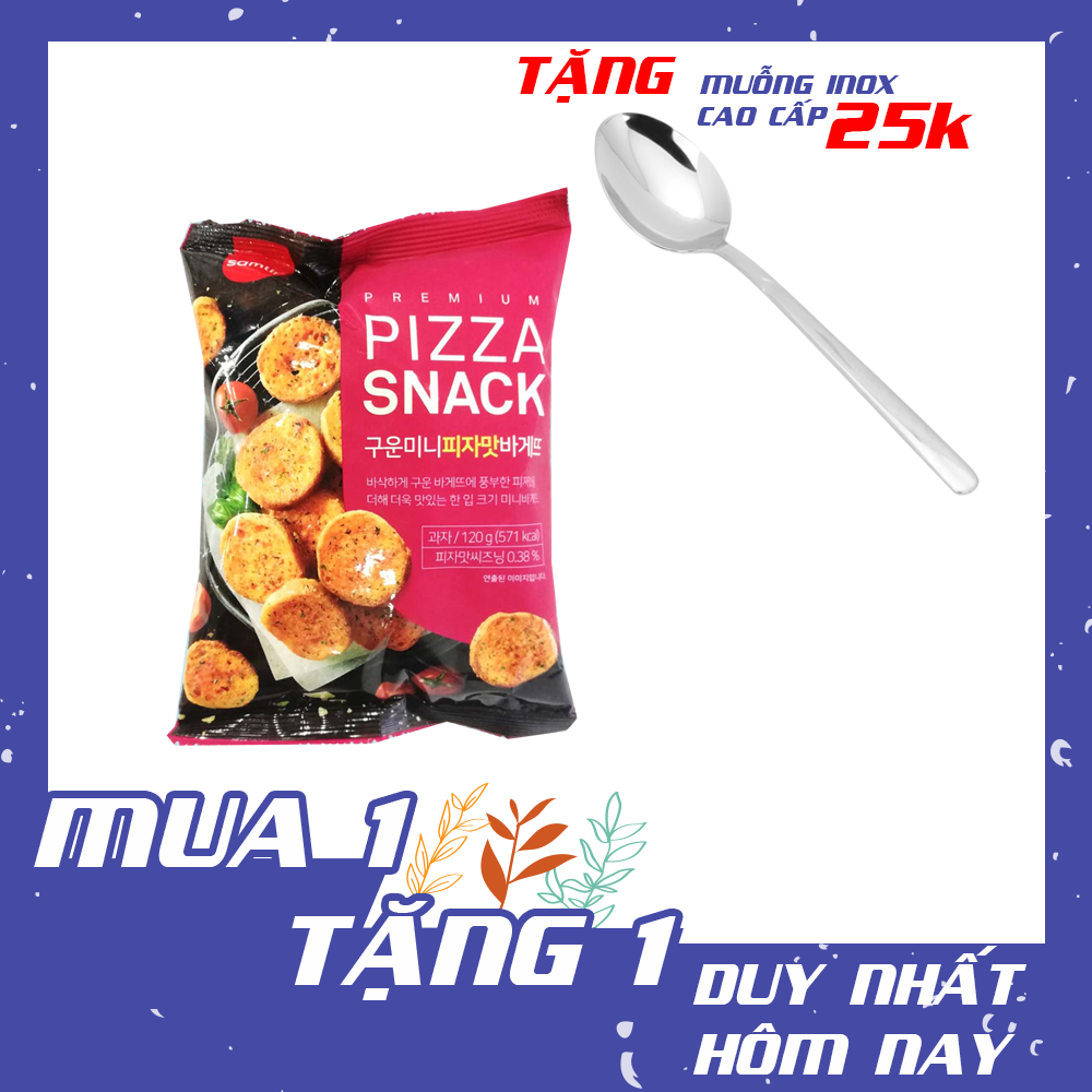 MUA 1 ĐƯỢC 2, bánh mì sấy giòn bơ tỏi vị  pizza Hàn Quốc Samlip 120gr, snack bánh mì bơ tỏi vị pizza hàn quốc, bánh mì bơ tỏi vị pizza, đồ ăn nhẹ chống đói, đồ ăn vặt Hàn Quốc