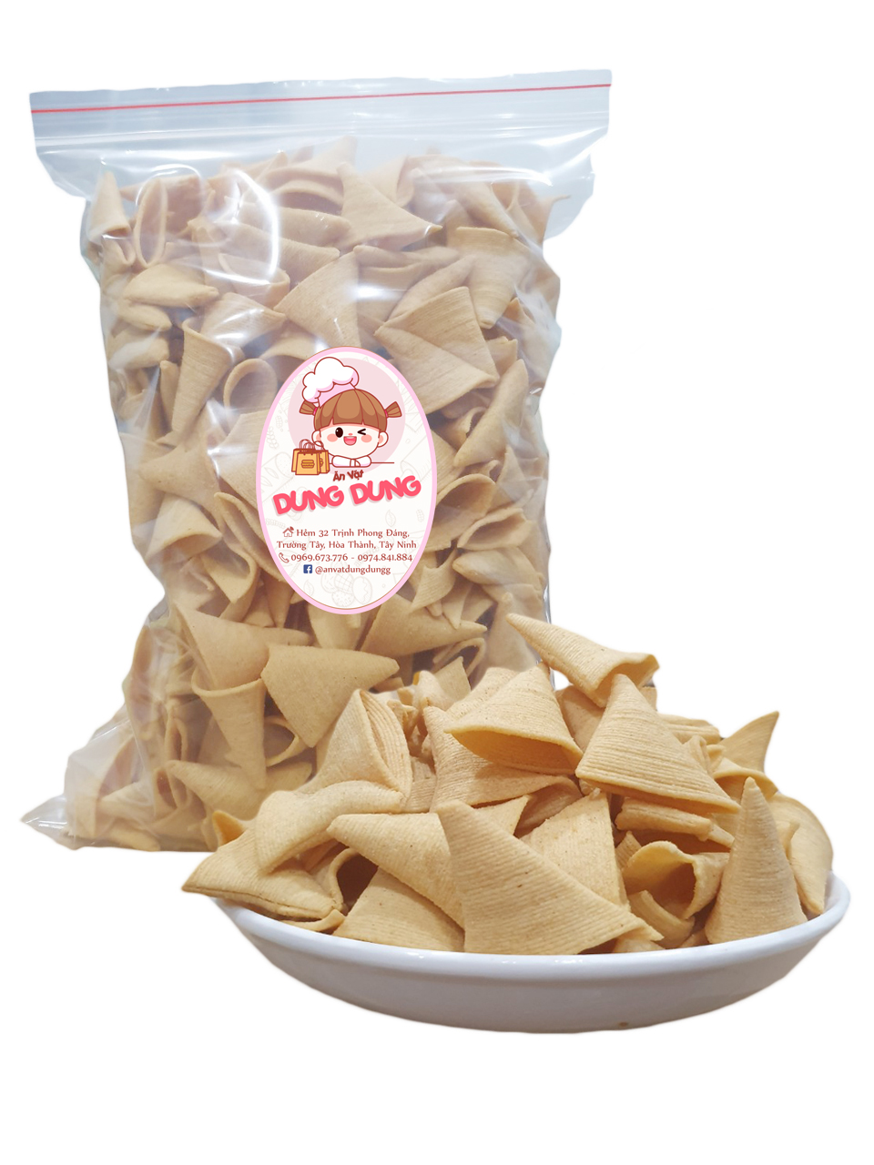 Snack tam giác (bánh nón, bánh chóp) 200g/500g/1kg - đồ ăn vặt - bách hóa online uy tín