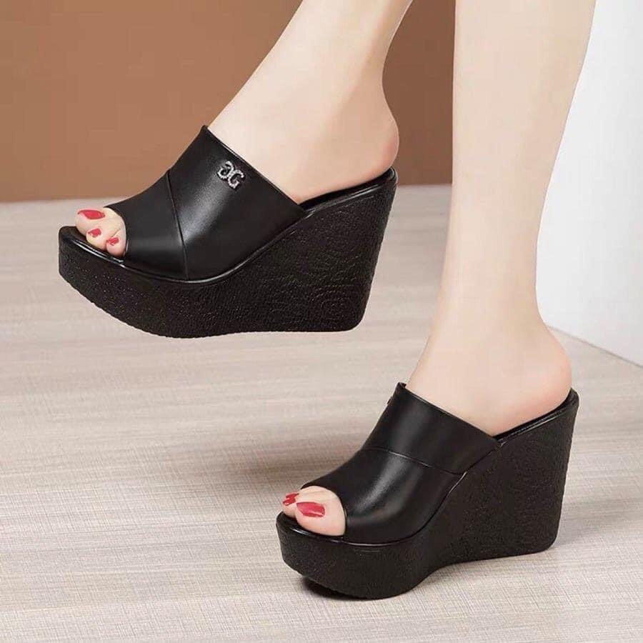 Dép xuồng phụ kiên quai da cao cấp 10p