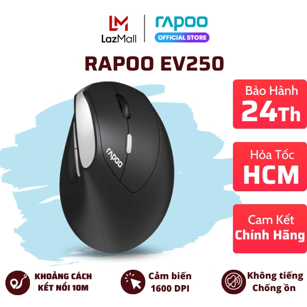Chuột công thái học không dây rapoo ev250 | bảo hành 24 tháng | mimax mall | hỏa tốc 4h