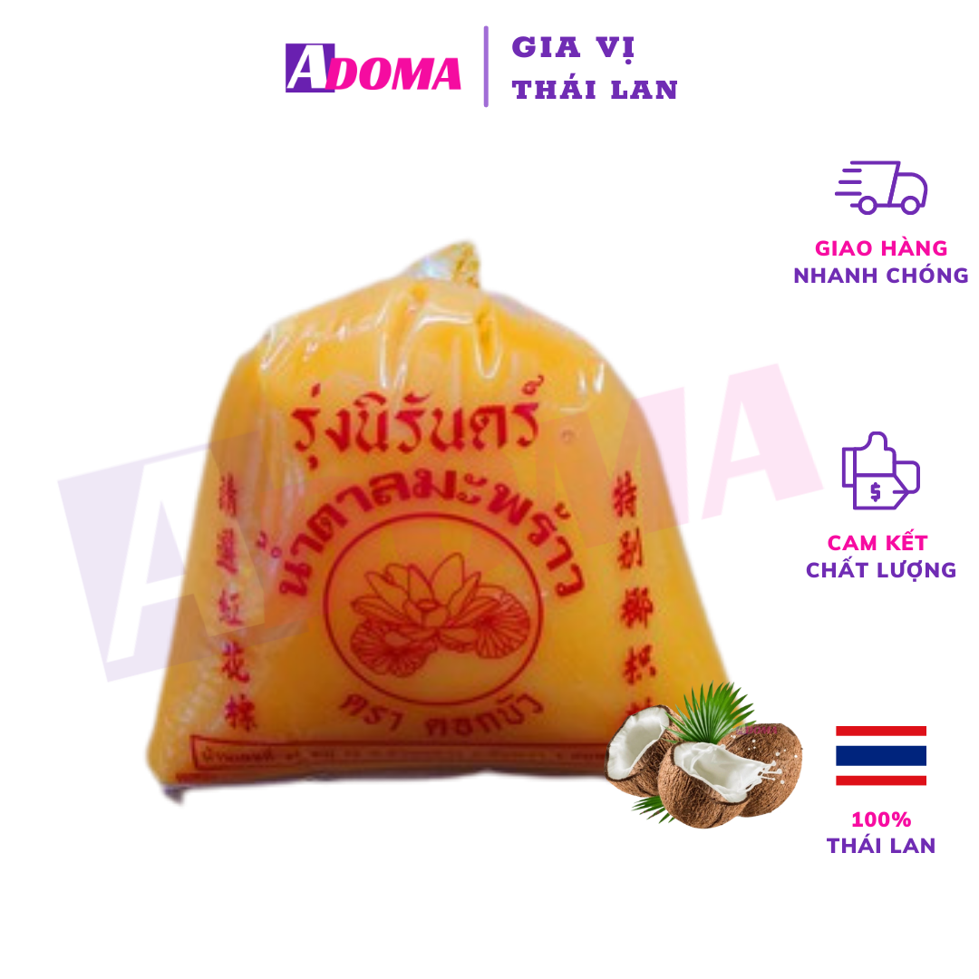 Đường Thốt Nốt Hữu Cơ Thái Lan 1kg Dạng Sệt Làm Gỏi đu đủ Somtum Sụm Tằm ADOMA - Đường Nguyên Chất chảy từ Dừa tươi Palm Sugar น้ำตาลปี๊บ