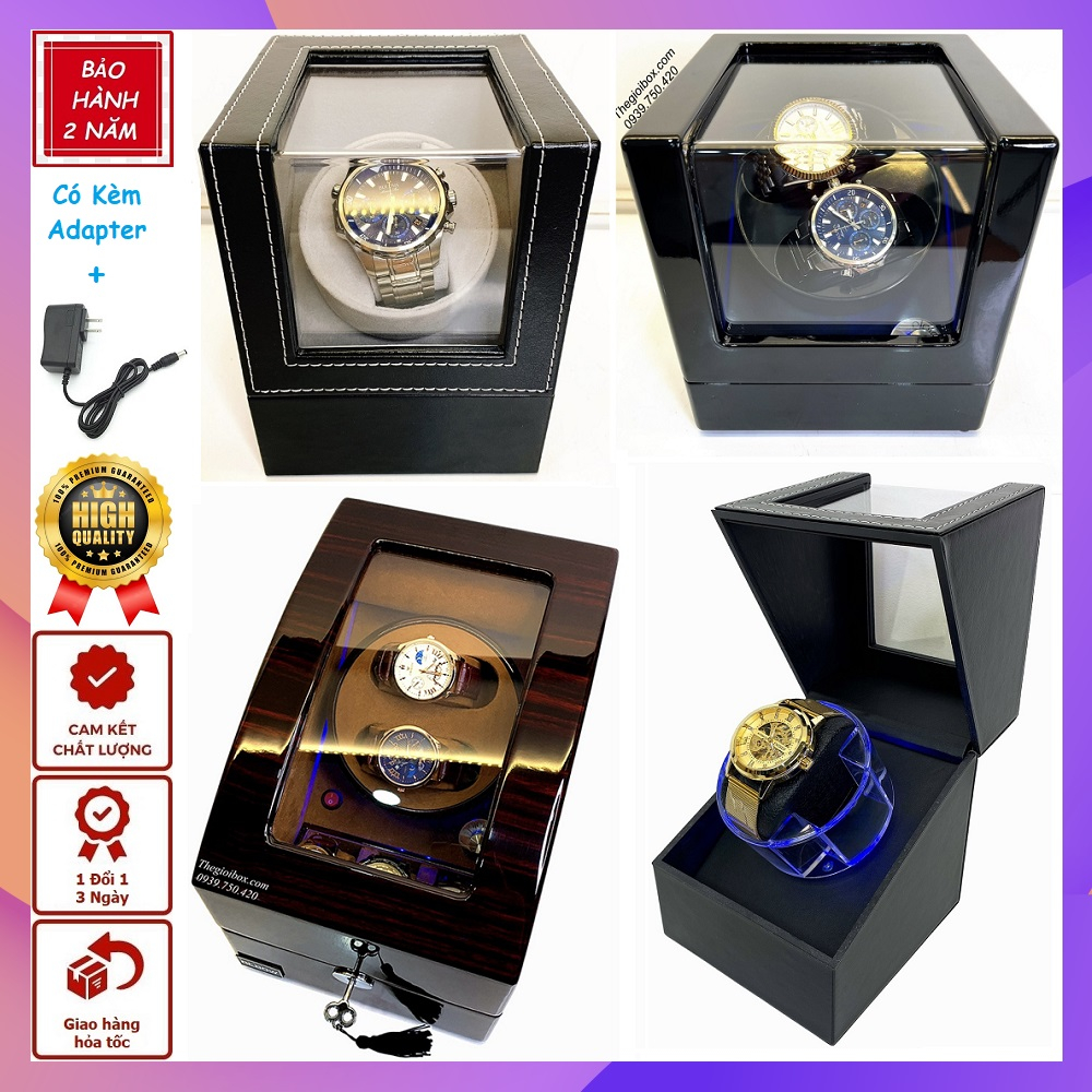  Hộp Xoay Lên Cót Đồng Hồ Cơ - Tủ Quay Trữ Cót Đồng Hồ Tự Động Cao Cấp - BH 24 Tháng 
