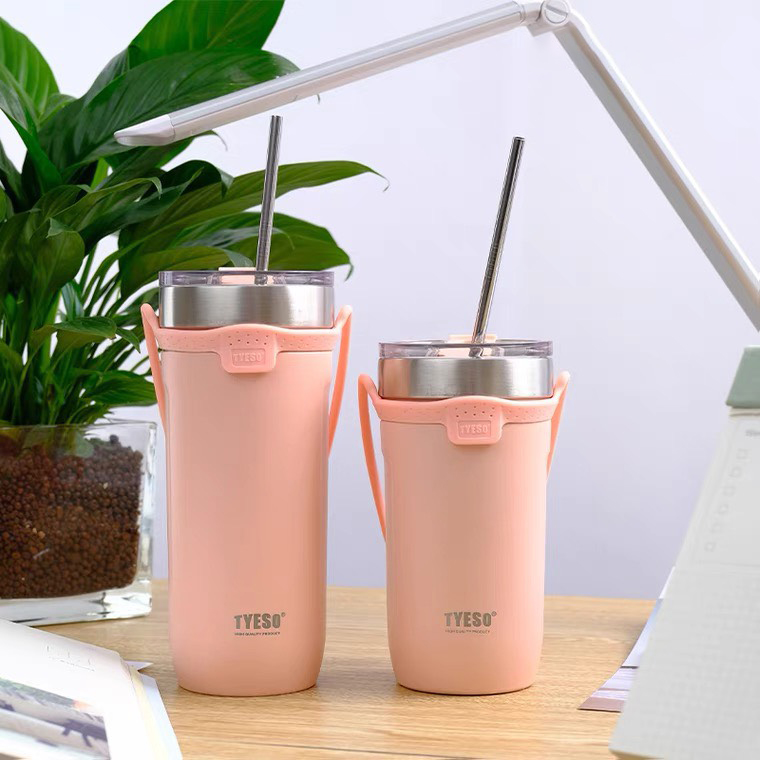 Ly giữ nhiệt tyeso max có quai xách,ống hút đi kèm thể tích 550ml/710ml - bn05