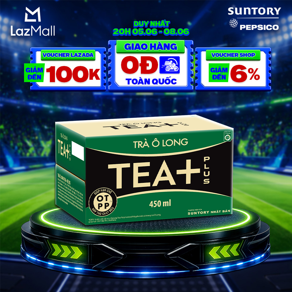 [SALE 6.6] Thùng 24 Chai Trà Ô long Tea+ (450ml /chai)