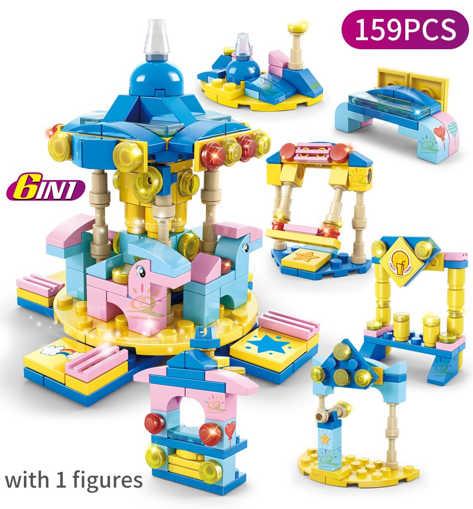 Đồ Chơi lắp ráp cho Bé Gái khu vườn cổ tích, công viên tuổi thơ, thành phố vui nhộn –HIEUCLOCK