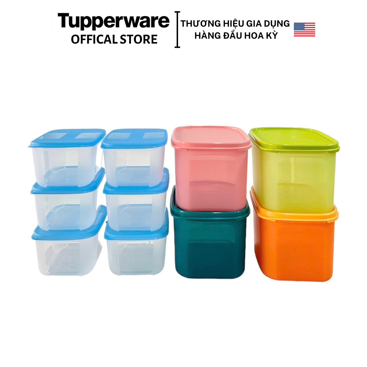 Bộ hộp trữ đông, trữ mát Tupperware Freezermate 650ml và Colorful Rectang - Hàng chính hãng - Bảo hành trọn đời