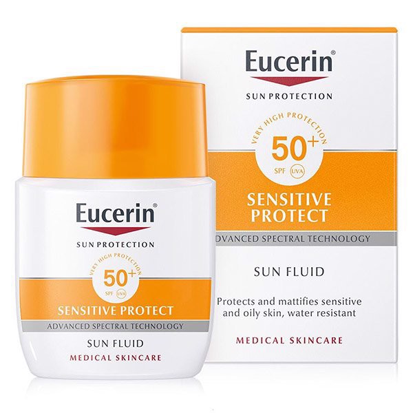 Kem Chống Nắng Eucerin Sun Fluid 50Ml Tặng Kem Dưỡng Đêm 15Ml phù hợp da thường, da khô, da nhạy cảm