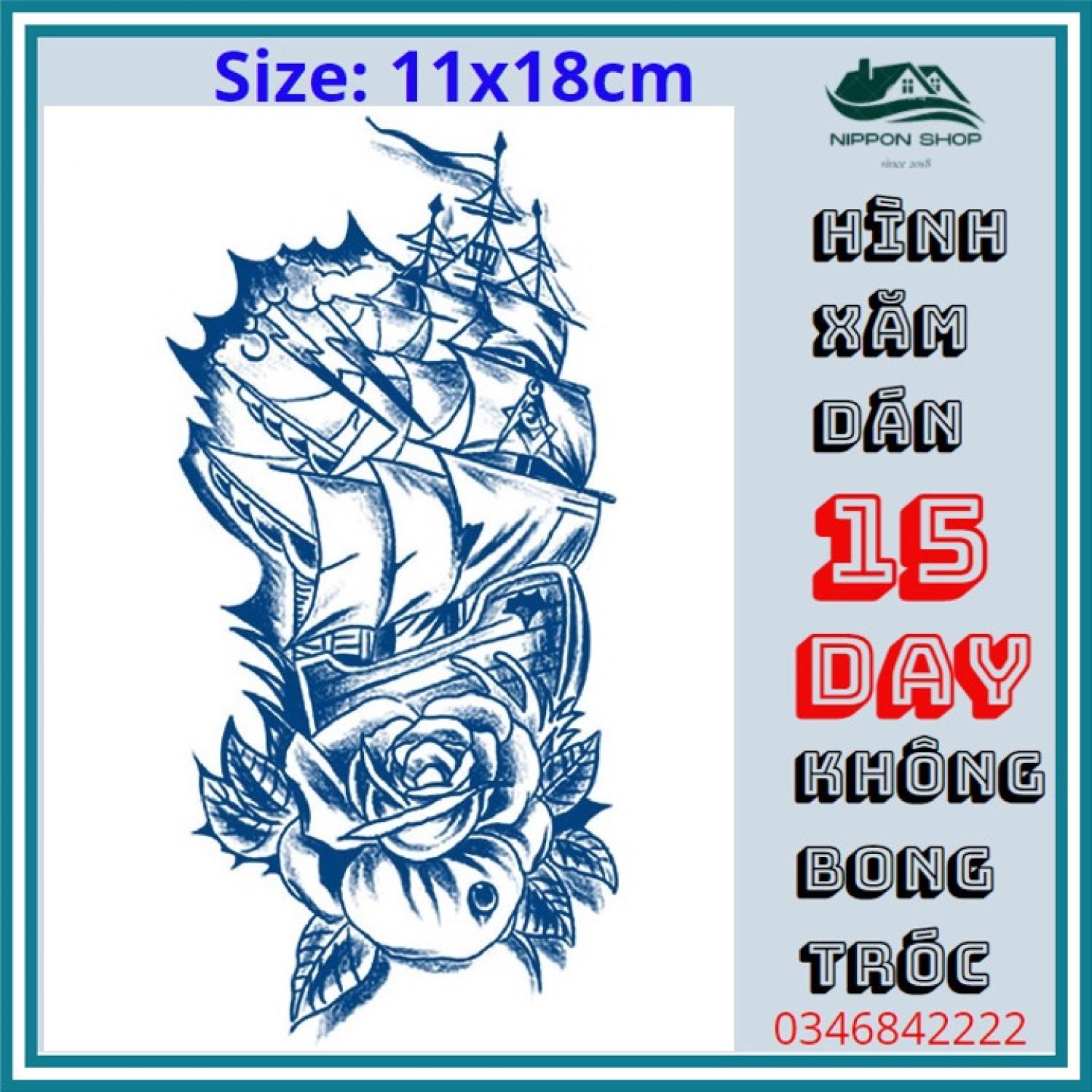 Giảm 12.000 ₫] Hình xăm dán tattoo dương tiển kín lưng trắng đen 34x48cm-  tặng bắp tay xinh 15x21cm - tháng 3/2024 - Mua Thông Minh