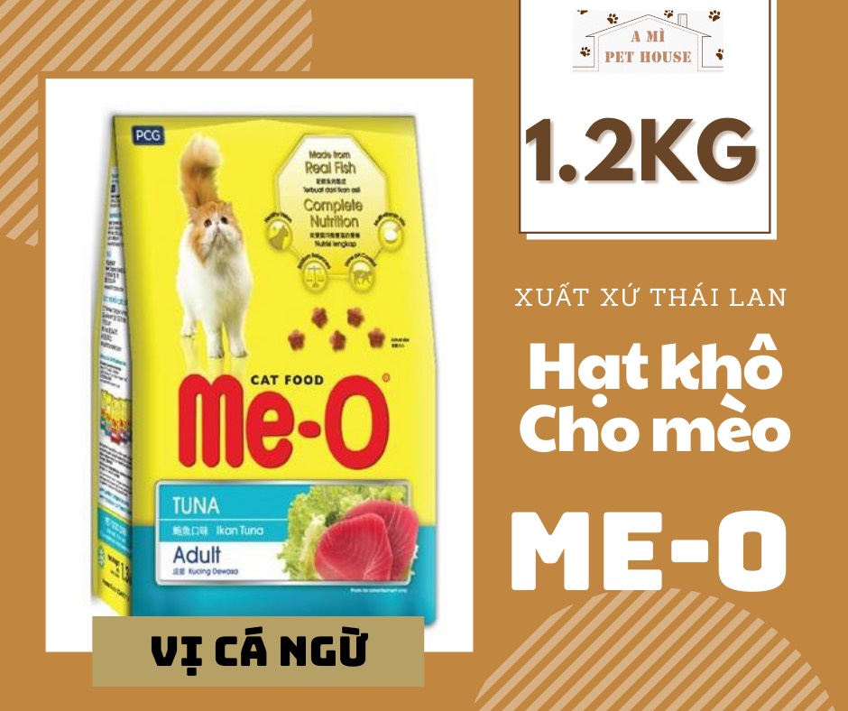 Thức ăn cho mèo me-o vị cá ngừ 1.2kg | hạt khô me-o