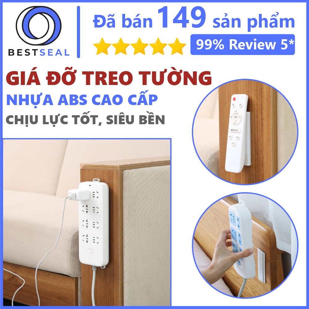 [HCM]Bộ 3 Miếng Dán Ổ Cắm Điện Giá Đỡ Treo Tường Tiện Dụng Móc Treo Đồ