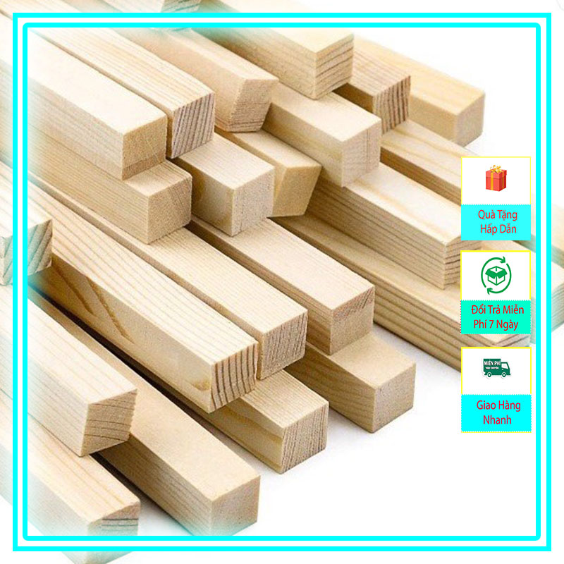 Thanh gỗ thông mới vuông nhiều kích thước