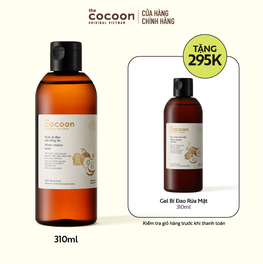 Bigsize - Nước bí đao cân bằng da (toner) Cocoon giảm dầu và mụn 310ml