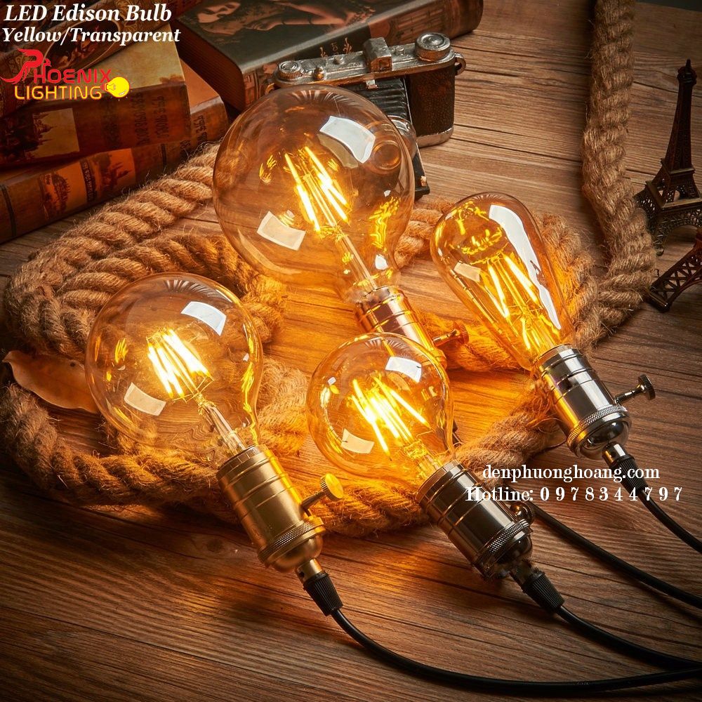  Bóng Đèn Led Edison Trang Trí Kiểu Dáng Vintage Công Suất 2W 4W 6W 8W 