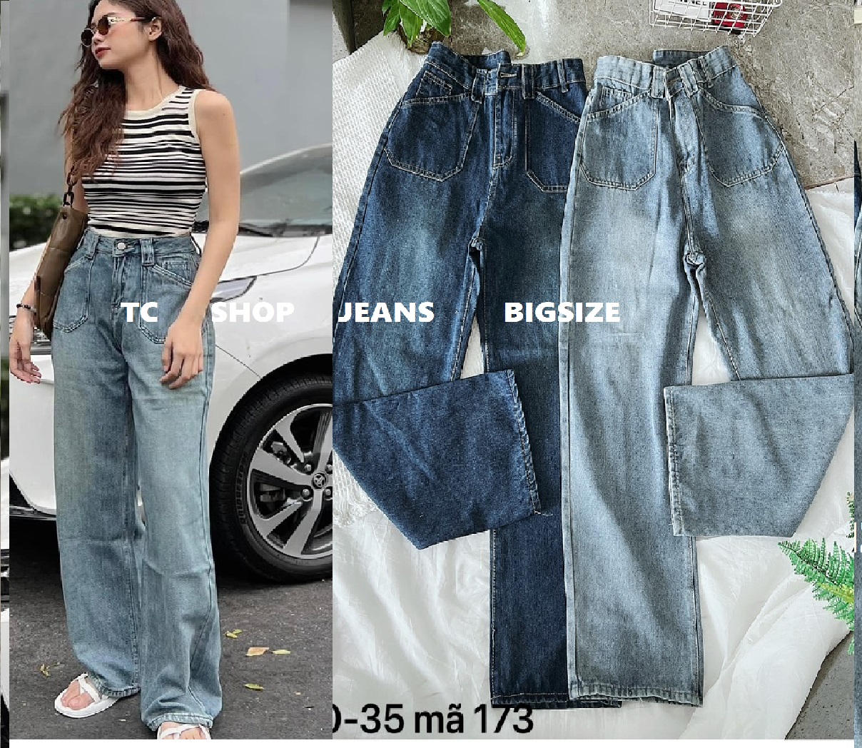 Ms 173 bigsize quần suông 2 túi trước dài 103cm